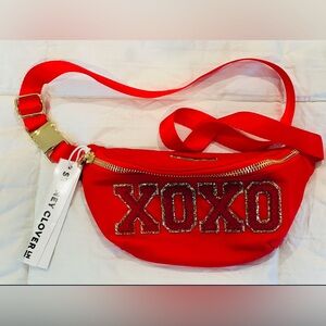 Stoney Clover Lane Classic Size Ruby Fanny Pack 
With XOXO AND HEART PATCHES